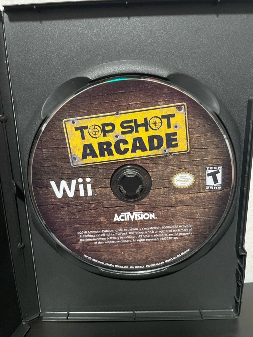 Top Shot Arcade Nintendo Wii Video Game Shooting Activision 2010